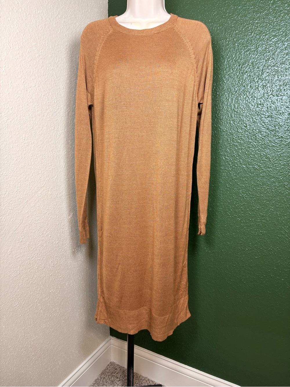 Vero Moda Long Sleeve Knit Dress - Camel Brown